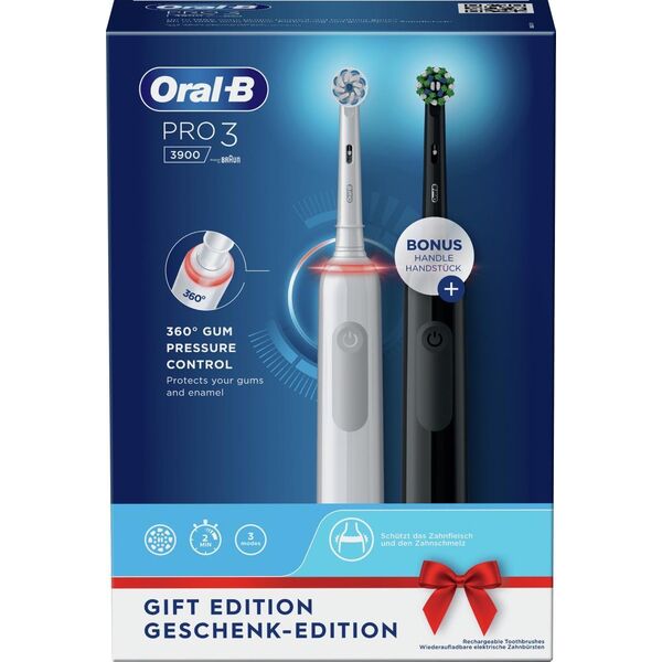 Szczoteczka Oral-B Pro 3 3900 Duo 2 szt. White/Black