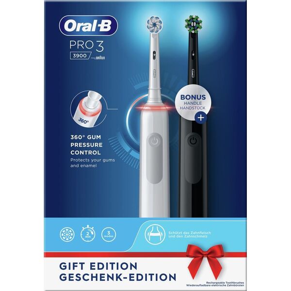 Szczoteczka Oral-B Pro 3 3900 Duo 2 szt. White/Black