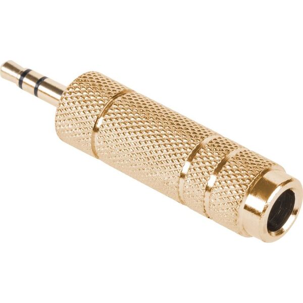 Adapter AV Jack 3.5mm - Jack 6.3mm złoty (LEC-ZLA0323)