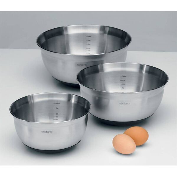 Brabantia Brabantia Mixing Bowl Set steel matt black, 1, 1.6 & 3 litre