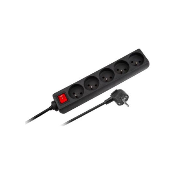 Listwa zasilająca Rebel 5 gniazd 1.5 m czarna (URZ3061-1.5)
