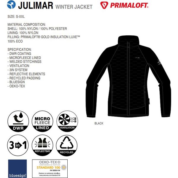 Elbrus KURTKA OCIEPLANA JULIMAR WO'S FLAMINGO PINK/BLACK L