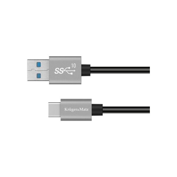 Kabel USB Kruger&Matz USB-A - USB-C 0.5 m Czarny (KM1262)