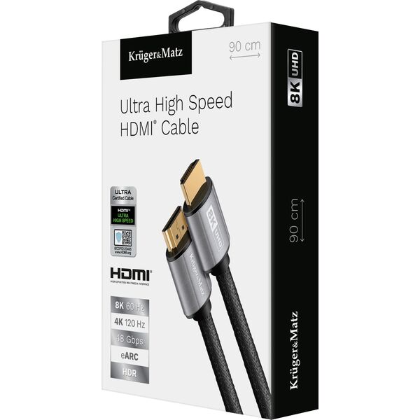 Kabel Kruger&Matz HDMI - HDMI 0.9m czarny (KM1264)