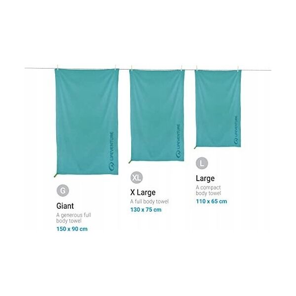 Lifeventure Recycled SoftFibre Trek Towel, Teal, Extra Large