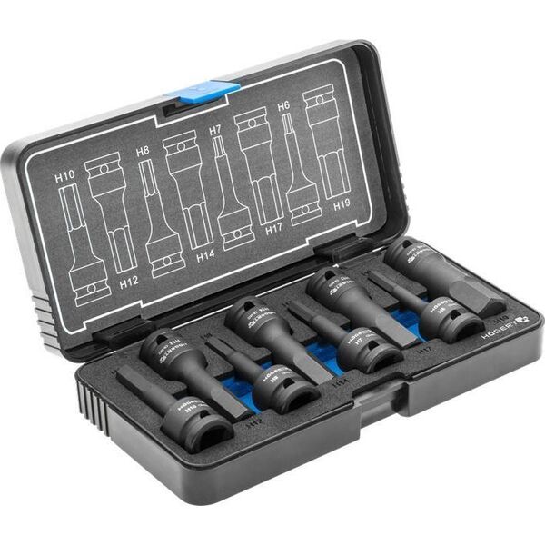 Högert Technik Zestaw kluczy trzpieniowych, udarowych Hex 8 szt., 1/2, CrMo. HT6R004