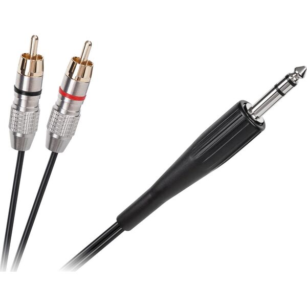 Kabel LP Jack 6.3mm - RCA (Cinch) x2 3m czarny (LEC-KPO3867-3)