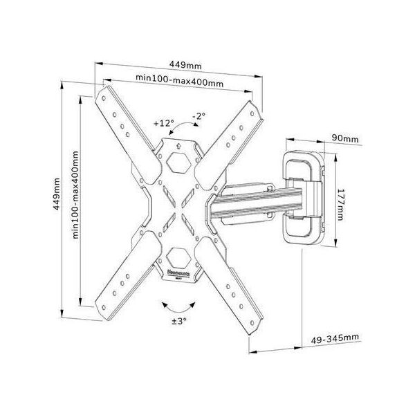 Neomounts Uchwyt ścienny WL40S-840BL14 32'' - 65''