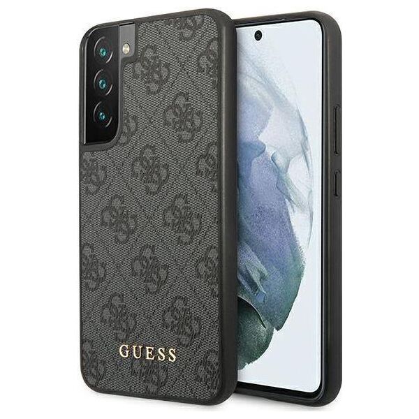 Guess Etui Guess GUHCS22SG4GFGR Samsung Galaxy S22 szary/grey hard case 4G Metal Gold Logo