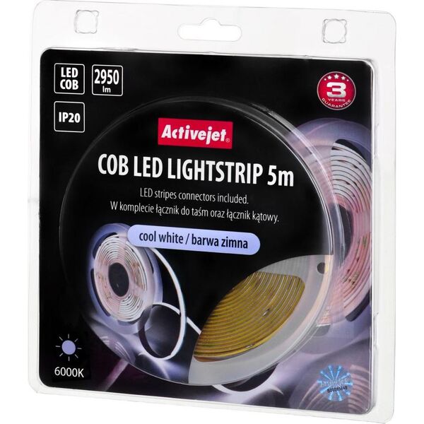 Taśma LED Activejet Taśma LED COB 5m barwa zimna IP20