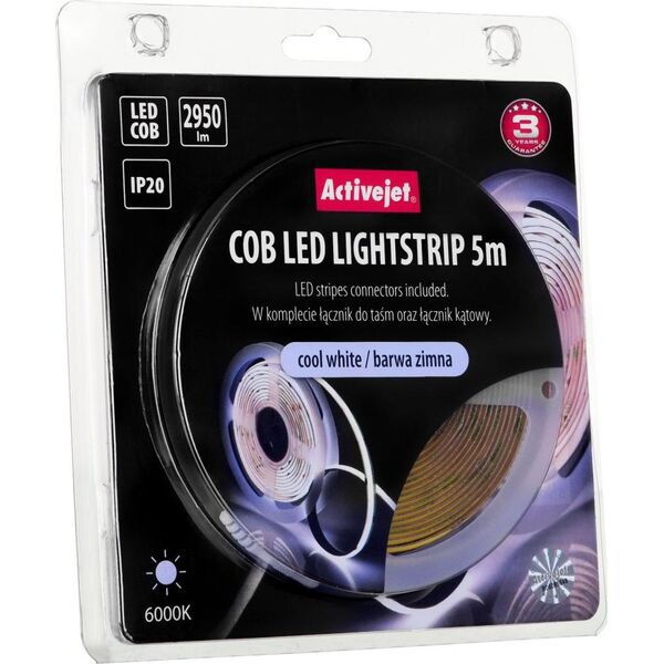 Taśma LED Activejet Taśma LED COB 5m barwa zimna IP20
