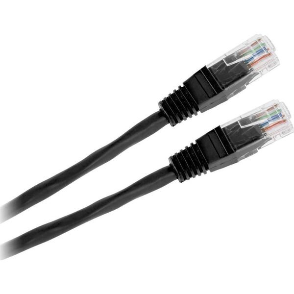 LP Patchcord kabel UTP 8c wtyk-wtyk 0,5m CCA czarny