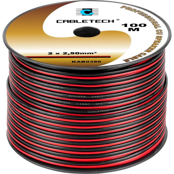 Przewód Cabletech Kabel głośnikowy 2,5mm czarno-czerwony