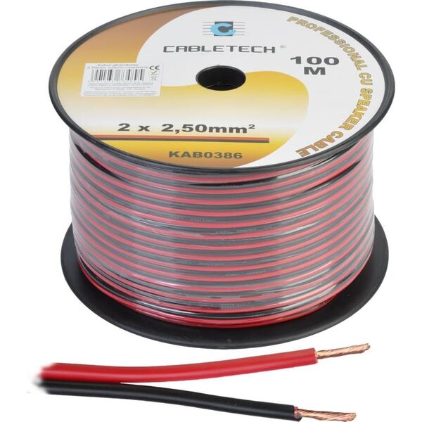 Przewód Cabletech Kabel głośnikowy 2,5mm czarno-czerwony