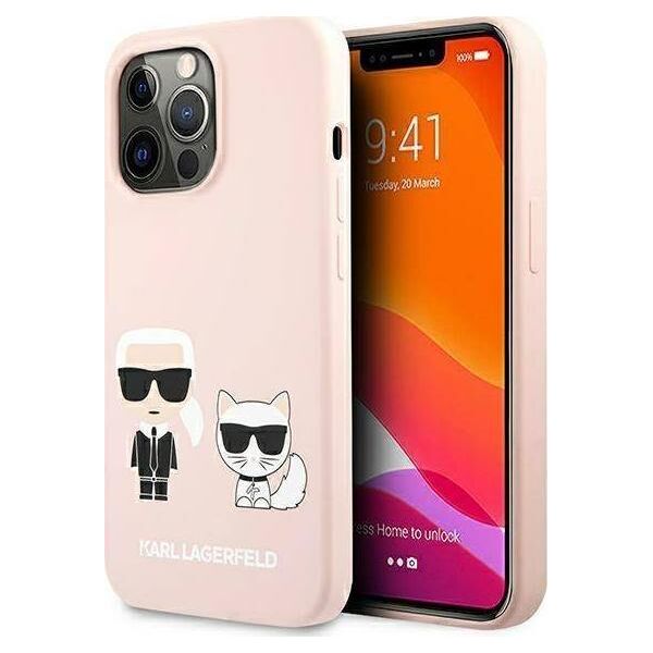 Karl Lagerfeld Karl Lagerfeld KLHMP13LSSKCI iPhone 13 Pro / 13 6,1" hardcase jasnoróżowy/light pink Silicone Ikonik Karl & Choupette Magsafe