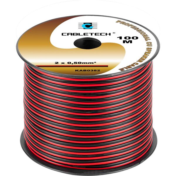 Przewód Cabletech Kabel głośnikowy 0,5mm czarno-czerwony