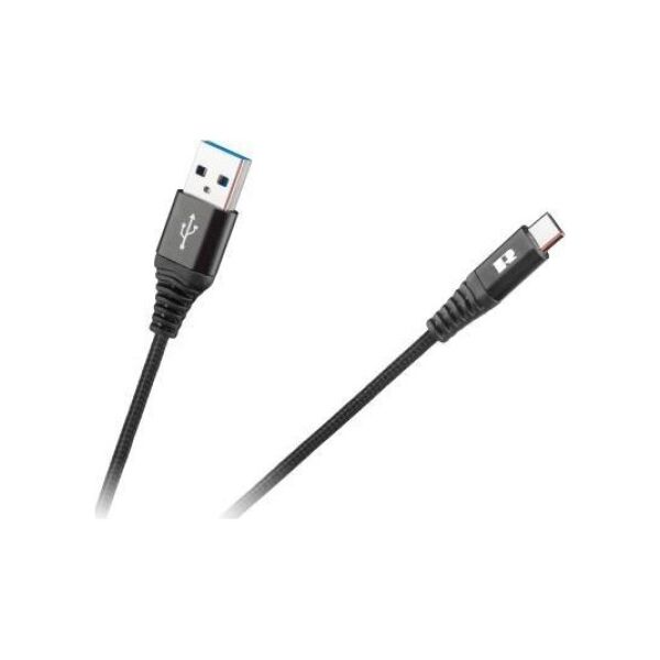 Kabel USB Rebel USB-A - USB-C 1 m Czarny (RB-6001-100-B)