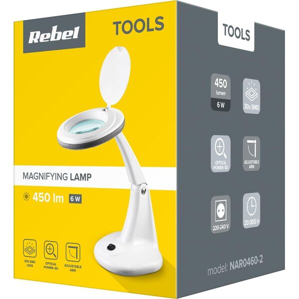 Lampka biurkowa Rebel biała  (NAR0460-2)