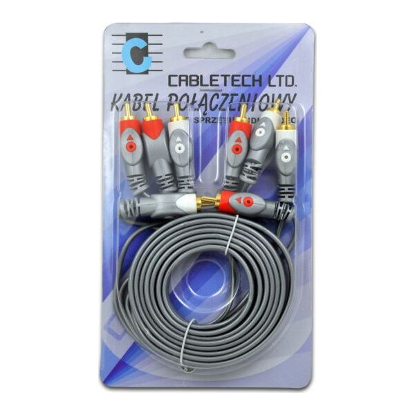 Kabel RCA (Cinch) x4 - RCA (Cinch) x4 1.8m szary (KPO3408-1.8)