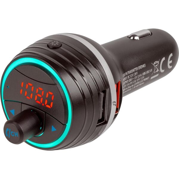 Transmiter FM PeiYing Transmiter samochodowy FM z funkcą bluetooth i dwoma gniazdami USB