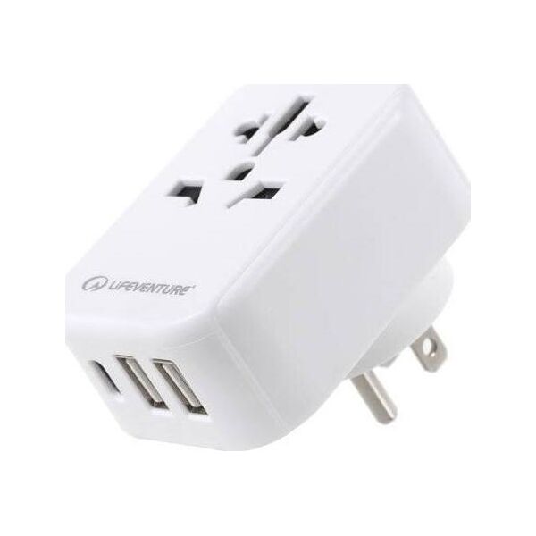 Lifeventure ADAPTER PODRÓŻNY USB / USB C LIFEVENTURE WORLD TO US TRAVEL