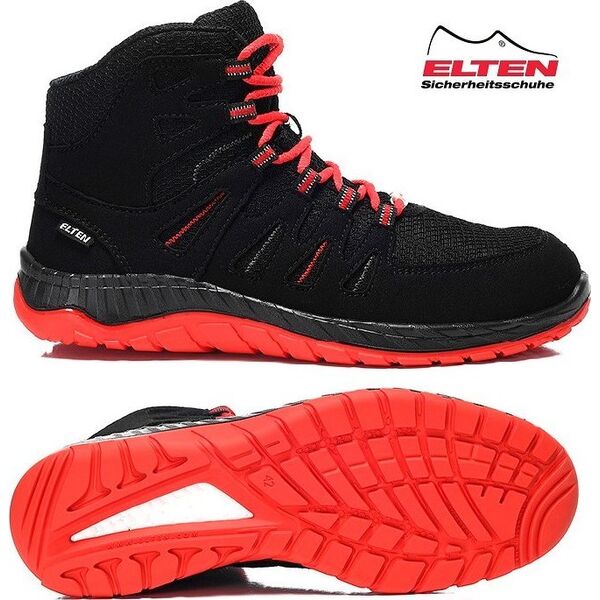 Elten Batai ELTEN Maddox Black Red Mid ESD S3 SRC, juodi/raudoni 42