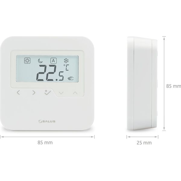 Salus Bezprzewodowy, natynkowy, cyfrowy regulator temperatury sieci ZigBee - dobowy, 2xAA, biały