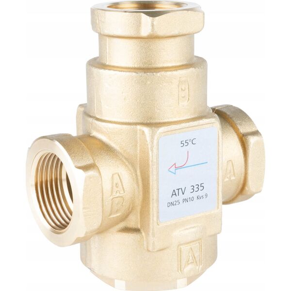 Afriso Zawór temperaturowy ATV 335, DN25, Rp1", kvs 9, 55°C