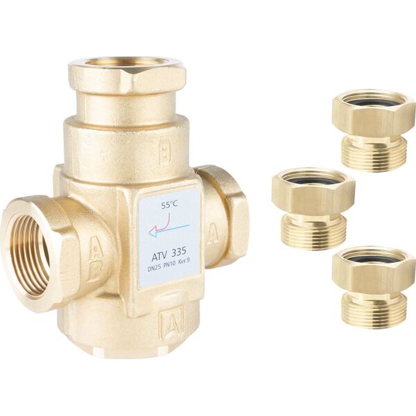 Afriso Zawór temperaturowy ATV 335, DN25, Rp1", kvs 9, 55°C