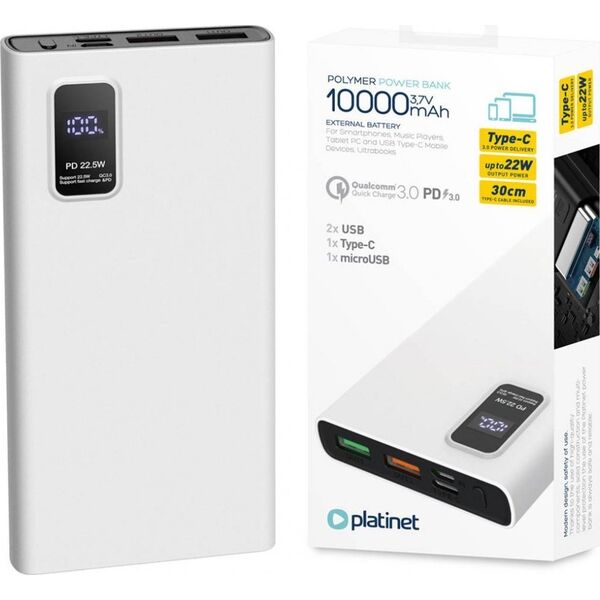 Powerbank Platinet 45727 10000mAh Biały