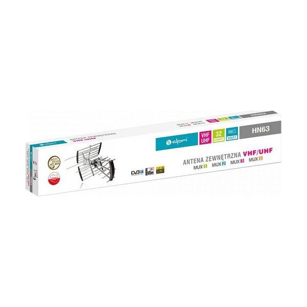 Antena RTV Antena kierunkowa DVB-T / DVB-T2 DPM HN63NWZ z filtrem LTE, 32 el., ze wzmacniaczem