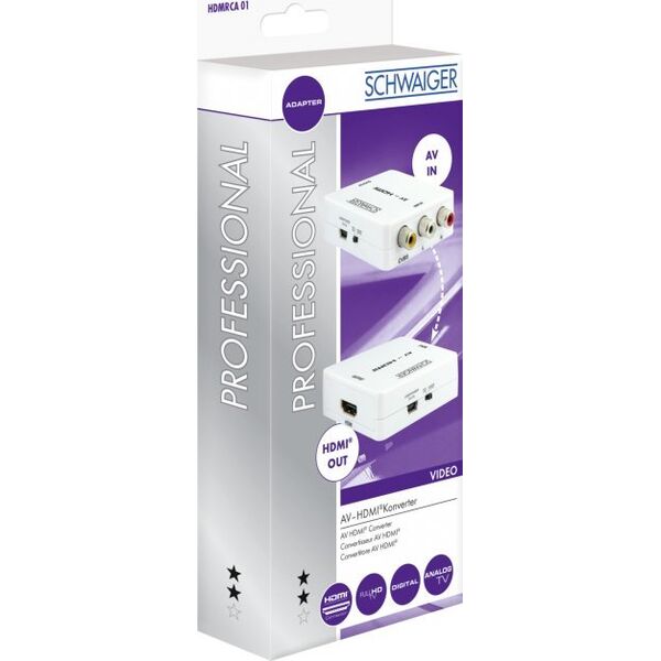 Adapter AV Schwaiger Schwaiger 3 x CINCH Buchse -> 1 x HDMI Buchse, Full HD 1080p