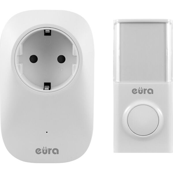 Eura Dzwonek bezprzewodowy EURA WDP-91H2 SOUL z gniazdem ~230v - bezbateryjny, możliwość rozbudowy, schuko