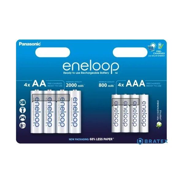 Panasonic Panasonic Eneloop zestaw 4x AA 2000mAh + 4x AAA 800mAh