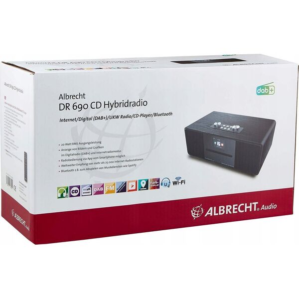 Radio Albrecht Albrecht DR 690 CD Internetradio schwarz CD/DAB+/UKW/BT