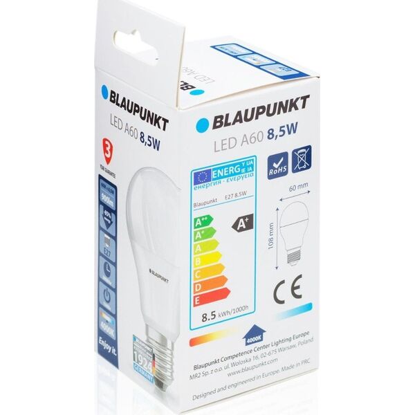 Blaupunkt Zestaw 4 sztuk - Blaupunkt Żarówki LED E27 9W NW