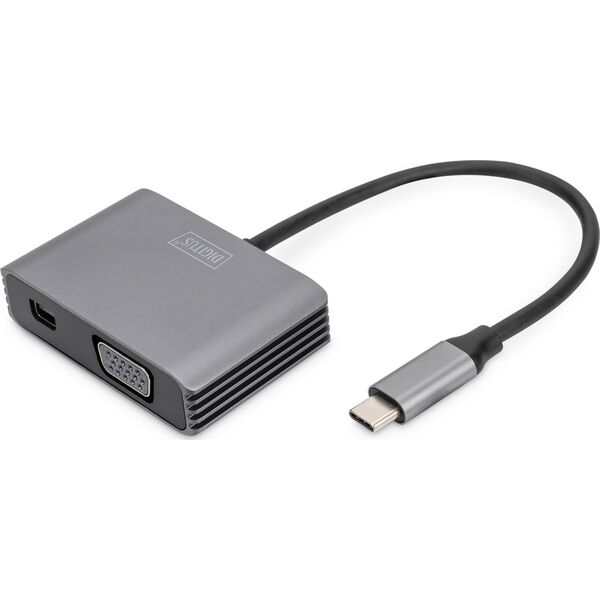 System przekazu sygnału AV Digitus 0.2M USB-C-MINIDP+VGA ADAPTER 0.2M USB-C-MINIDP+VGA ADAPTER