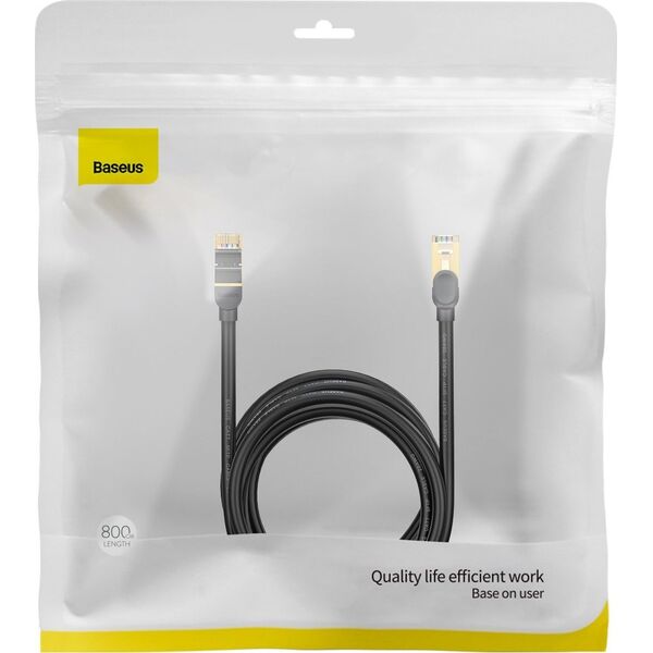 Baseus Kabel sieciowy Baseus Speed Seven RJ45 10Gbps 8m czarny