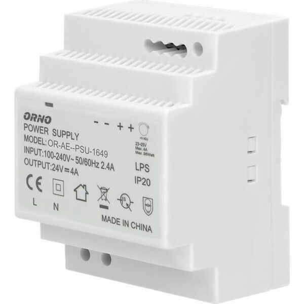 Orno Zasilacz na szynę DIN 24VDC 4A 100W OR-PSU-1649