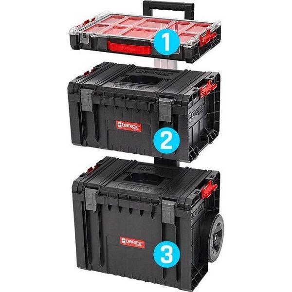 Qbrick Zestaw skrzynek narzędziowych Qbrick System 414318 Wózek transportowy 3w1