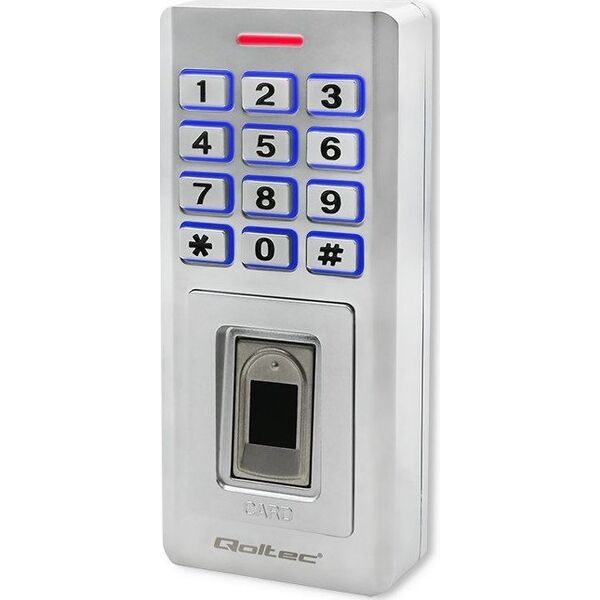 Qoltec Zamek szyfrowy OBERON z czytnikiem linii papilarnych | RFID | kod| karta | brelok | dzwonek | IP68 | EM