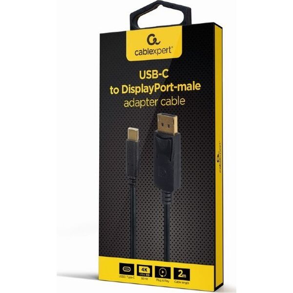 Adapter USB Gembird GEMBIRD Adapter USB-C do DisplayPort czarny 4K 60 Hz 2m