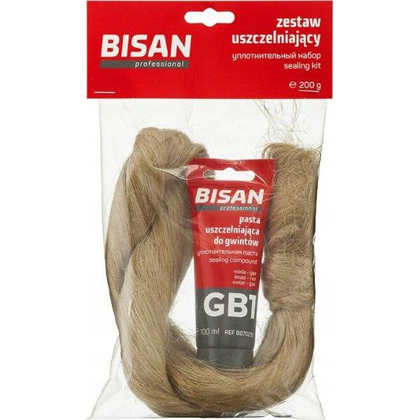 Bisan Zestaw Bisan B870799 uszczelniający pasta + pakuły (saszetka) 28g