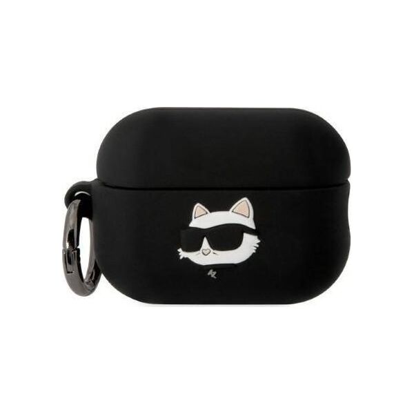 Karl Lagerfeld Etui Karl Lagerfeld KLAP2RUNCHK Apple AirPods Pro 2 cover czarny/black Silicone Choupette Head 3D