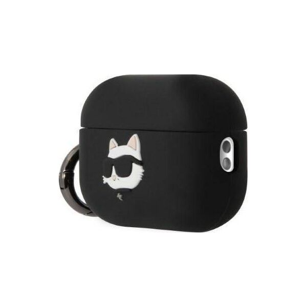 Karl Lagerfeld Etui Karl Lagerfeld KLAP2RUNCHK Apple AirPods Pro 2 cover czarny/black Silicone Choupette Head 3D
