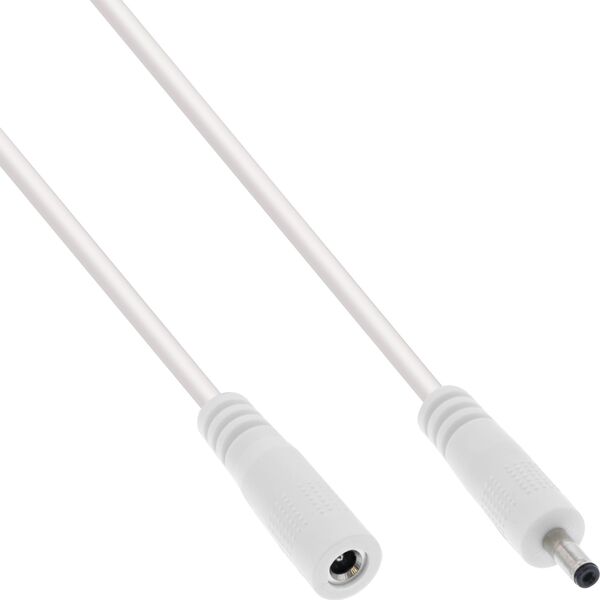 Kabel zasilający InLine InLine® DC extension cable, DC plug male/female 3.5x1.35mm, AWG 18, white, 1m