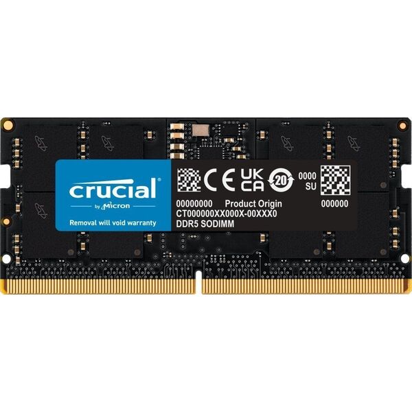 Pamięć do laptopa Crucial SODIMM, DDR5, 16 GB, 5600 MHz, CL46 (CT16G56C46S5)