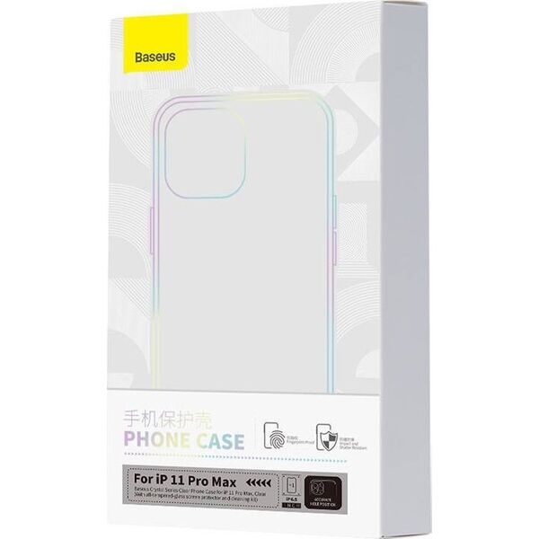Baseus Etui Baseus Crystal Series Clear do iPhone 11 pro max (przeźroczyste) +szkło hartowane +zestaw czyszczący