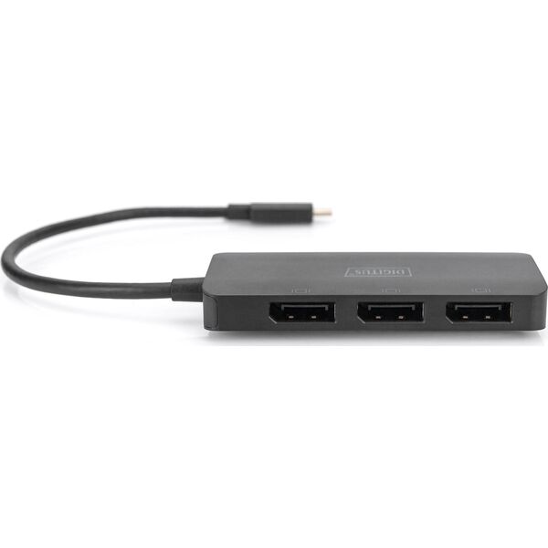 HUB USB Digitus DIGITUS USB-Hub 3-Port  C  ->3xDP   m.Kabel          schwarz