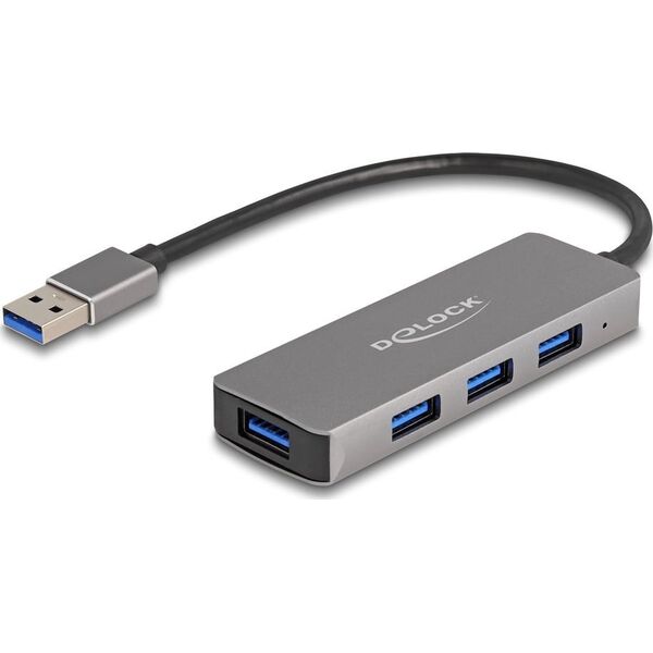HUB USB Delock DeLOCK 63171 huby i koncentratory USB 3.2 Gen 1 (3.1 Gen 1) Type-A 5000 Mbit/s Szary